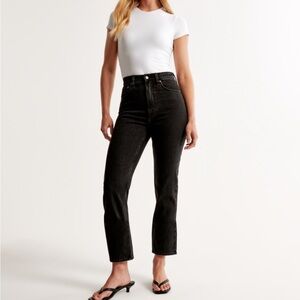 Abercrombie Ankle Straight Ultra High Rise Jean Black (short)